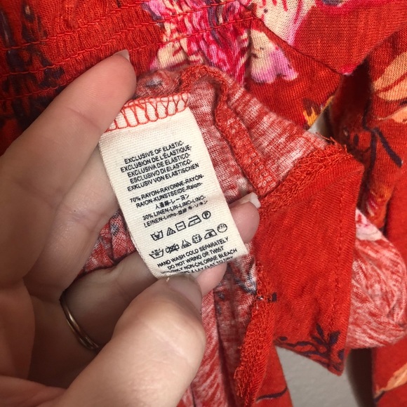 Free People Dahlia Orange Peasant Top - Picture 6 of 6